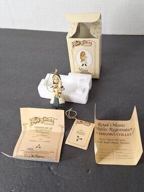 Jan Hagara 1986  ornament NIKKI with Santa doll Vintage 3" tall